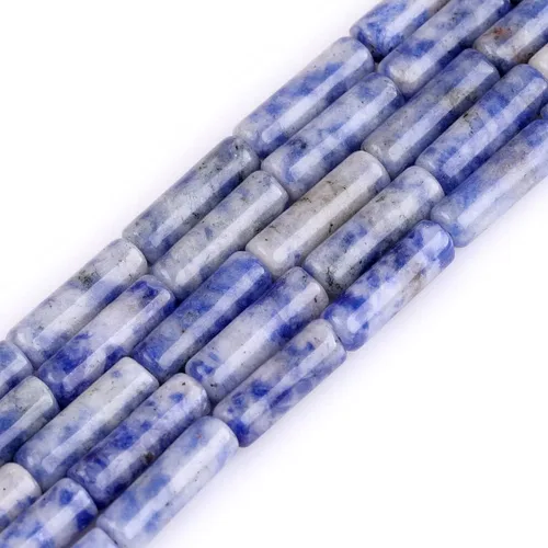 Vista 23 de GEM-Inside - Tubo de columna natural de 0.157 x 0.472 in, cuentas de piedra de lapislázuli para fabricación de joyas, 15 pulgadas