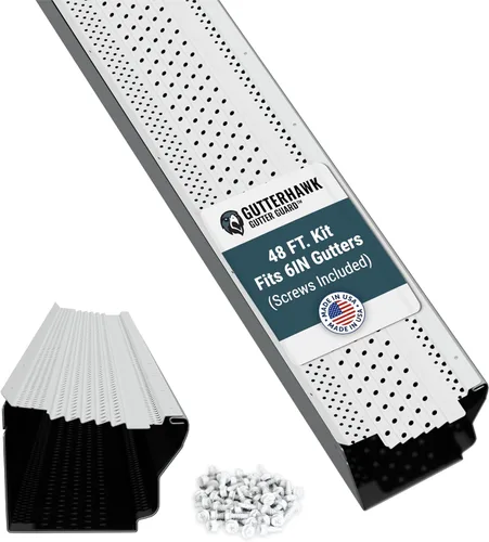 Vista 9 de GUTTERHAWK Protector de Canalones Totalmente de Aluminio Color Blanco Paquete de Muestra – 5 pulg. y 6 pulg. (6 pulg. de Largo) Apto para Bricolaje