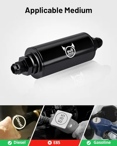 Vista 6 de EVIL ENERGY 6AN 8AN 10AN Filtro de combustible en línea 10 micrones 50MM aluminio