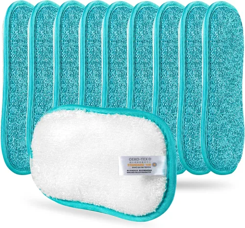 10 paquetes de esponjas de cocina para fregar sin rasguños, paños multiusos, esponja con un poder de estropajo resistente - Limpieza sin esfuerzo de