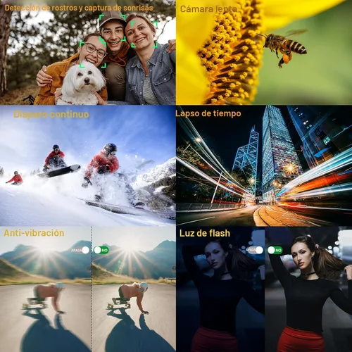 Vista 6 de 4K Digital Camera for Photography Auto-Focus Vlogging Camera for YouTube Video with 3'' 180° Flip Screen 16X Anti-Shake 4K Camera Compact Cameras