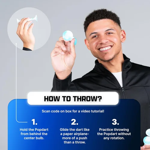 Vista 5 de Popdarts Pro Pack Game Set (Purple and Yellow) - Indoor, Outdoor Suction Cup Throwing Game - Competition with a POP