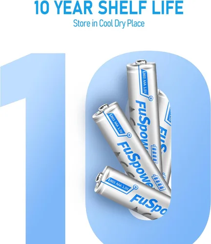 Vista 6 de Paquete de 16 pilas AAA, pilas alcalinas triple A de 1,5 V 1200 mAh de larga duración AAA a granel de 10 años de vida útil