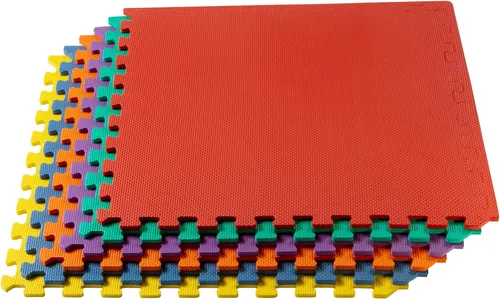 Vista 38 de We Sell Mats 3/8" Thick Multipurpose EVA Foam Exercise Floor Mat, Interlocking Tiles, Anti-Fatigue for Home or Gym