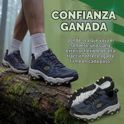 Vista 3 de Skechers Zapatillas de punto para hombre Stamina Upper Stitch Azul