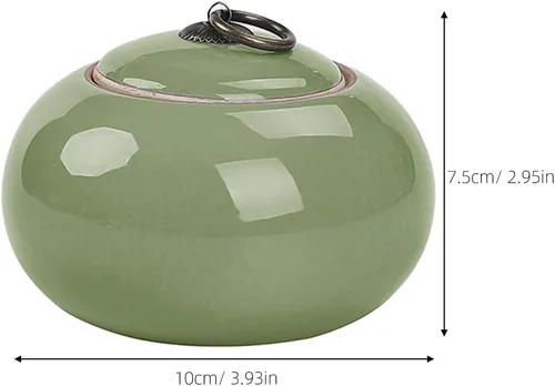 Vista 2 de Luxshiny Tarros de cerámica Tarros de almacenamiento de estilo chino Vintage Tarro de té de cerámica Tarro de caramelo Tarro de té Tarro de té Bote