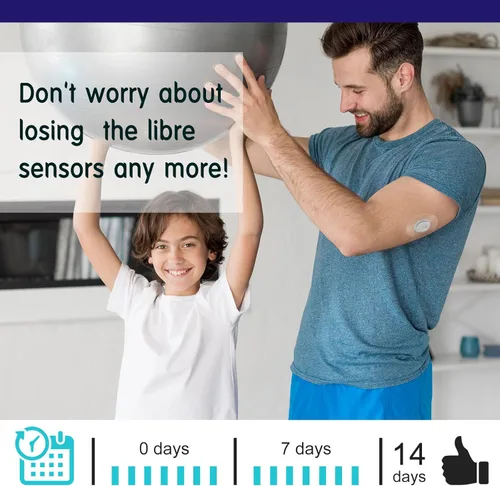 Vista 3 de Paquete de 40 fundas para sensores de estilo libre, sin látex, parches adhesivos médicos para Libre 3 Plus, cinta CGM precortada sin pegamento