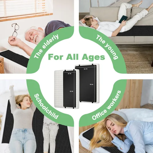 Vista 7 de Tapete de conexión a tierra para cama, tapete conectado a tierra para dormir con adaptador de enchufe de tierra, cables, protector de colchón