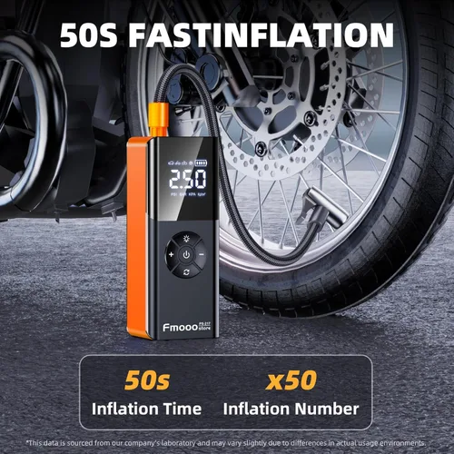Vista 3 de Tire Inflator Portable Air Compressor,160PSI Dual Power 6000mAh,Cordless Air Pump with Digital Gauge, LED Light and Auto Shut-Off Function, 5X