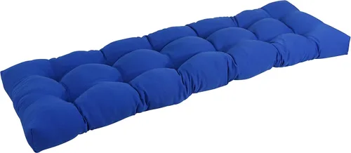 Vista 32 de Blazing Needles Cojín de banco de sarga copetudo, 46 x 19 pulgadas, azul aguamarina