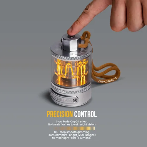 Vista 4 de ZOOOBELIVES - Lámpara de camping vintage de aluminio con luz cálida ajustable, lámpara artesanal de aleación, autonomía de 72H con USB-C