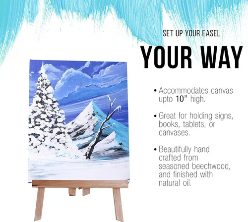 Vista 4 de US Art Supply Caballete con armazón en forma de A, para exhibir sobre la mesa, tamaño pequeño, 11 pulgadas de alto (1 cada uno)