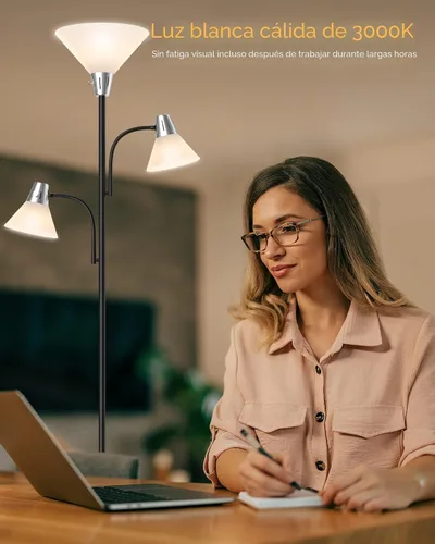 Vista 7 de LEPOWER Lámpara de pie, lámpara de pie brillante con luces LED reemplazables de 3000K
