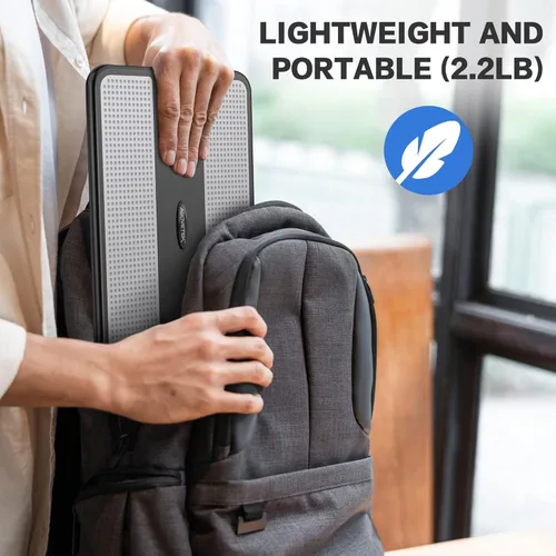 Vista 8 de AboveTEK Portable Laptop Lap Desk w/Retractable Left/Right Mouse Pad Tray, Non-Slip Heat Shield Tablet Notebook Computer Stand Table w/Sturdy Stable