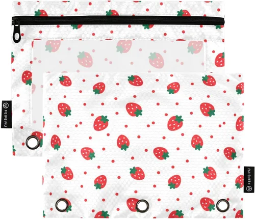 Vista 9 de Bolsas para carpetas, bolsa para lápices de tablero de ajedrez de mármol gris para carpeta de 3 anillos, paquete de 2 bolsas transparentes