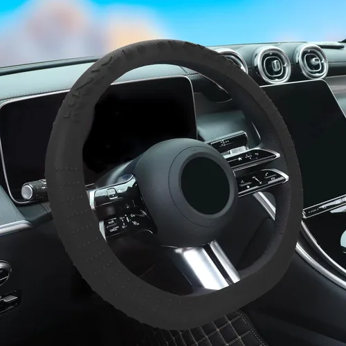 Funda para volante de automóvil, fundas de silicona antideslizante para volante de automóvil con elasticidad suave, protector universal de 13 a 15
