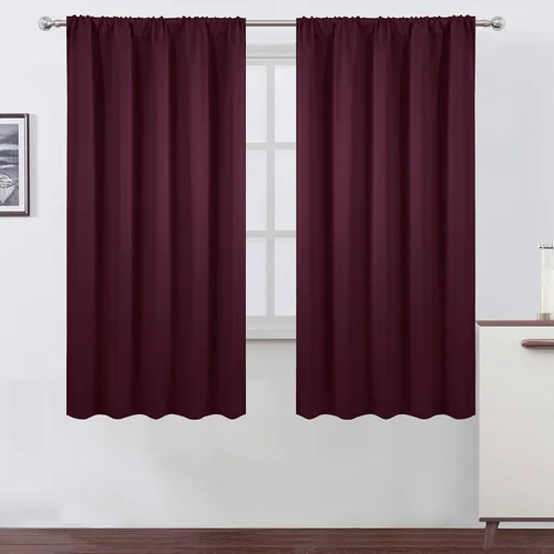 Vista 128 de LEMOMO Cortinas opacas grises, 52 x 84 pulgadas, juego de 2 paneles de cortinas opacas con aislamiento térmico para oscurecer la habitación