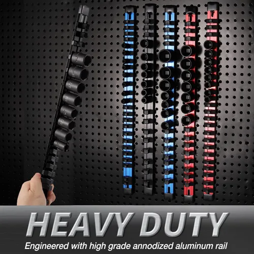 Vista 3 de ALOANES Organizador de enchufes de aleación de aluminio de 3/8 pulgadas, bastidores de enchufes resistentes, kit de soporte para caja