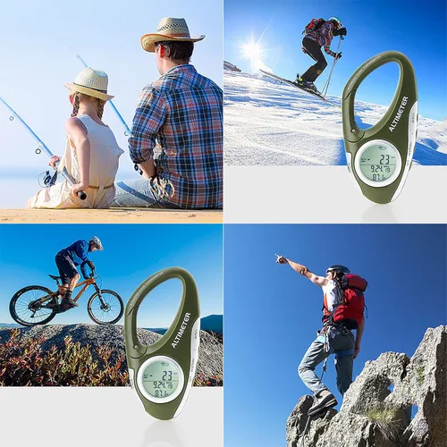 Vista 5 de Digital Altimeter Portable Compass with Weather Forecast Multi Function Altimeter Barometer for Hiking, Camping, RVs and Outdoor Activities