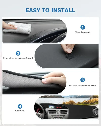 Vista 339 de FIILINES - Cubierta para tablero, accesorio para tablero de malla antideslizante, parasol sin reflejos y protector compatible con Toyota Tundra
