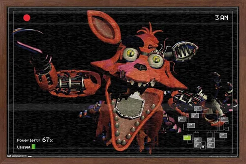 Vista 10 de Trends International Five Nights at Freddy's - Póster de pared Foxy Camera, 14.725 x 22.375 pulgadas, versión enmarcada de madera de granero Versión