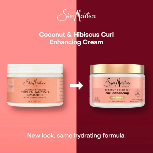 Vista 3 de SheaMoisture Crema Smoothie para Definir Rizos de Coco y Hibisco para Cabello Grueso y Rizado, Libre de Sulfatos y Parabenos, 12 onzas