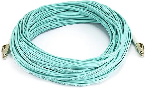 Vista 8 de Monoprice Cable de fibra óptica - LC a LC, OM3, tipo 50/125, modo múltiple, 10 Gb, dúplex, diámetro del cable de 0.079 in, 3.3 ft, aguamarina