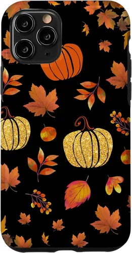 Vista 29 de Fall Leaves and Pumpkins Pattern Halloween Autumn Case for iPhone 17