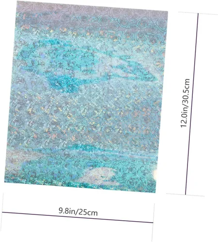 Vista 9 de TEHAUX 6 piezas de papel de transferencia de vinilo holográfico de vinilo para ventana, calcomanías de vinilo para ventanas de vidrio, calcomanías