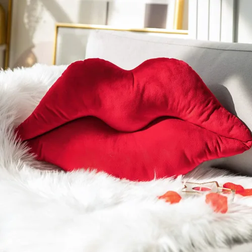 Vista 12 de Ashler Lips Almohadas Decorativas de Terciopelo Suave y Liso con Relleno Incluido Cojín para Sofá Cama Sala de Estar, Rosa, 24 X 12 pulgadas Rosa