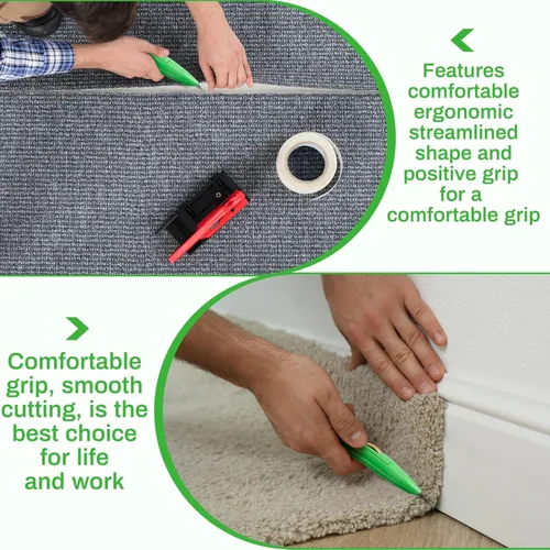 Vista 6 de WILLBOND 1 pieza Navajas para techo Cuchillo de hoja fija para techo, cuchillo utilitario resistente para yeso, vinilo, corte de alfombra