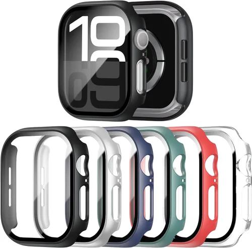 Vista 9 de Paquete de 6 fundas para Apple Watch de 1.496 in Series 3 2 con Negro+Azul+Vino+Púrpura claro+Azul hielo+Blanco