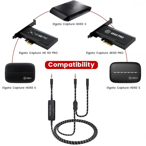 Vista 2 de weishan Cable HD60 S Chat Link Pro de repuesto para Elgato HD60 X tarjeta de captura HD60PRO adaptador de chat de repuesto para Nintendo Switch Xbox