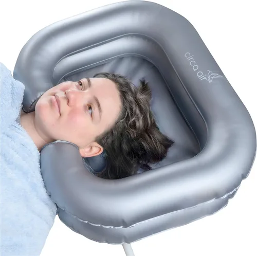Vista 8 de Circa Air Lavabo inflable para lavar el cabello en cama - Lavar el cabello en la cama con lavabo de champú. Cuenco portátil para champú con almohada