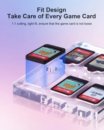 Vista 3 de Hagibis Funda para tarjetas de juego para Nintendo Switch, 6 ranuras para cartuchos, gabinete protector a prueba de golpes, caja de almacenamiento