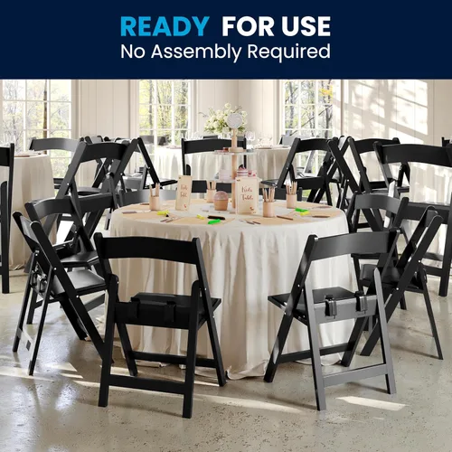 Vista 8 de Flash Furniture Hercules Kids Silla plegable de resina negra con asiento acolchado de vinilo negro