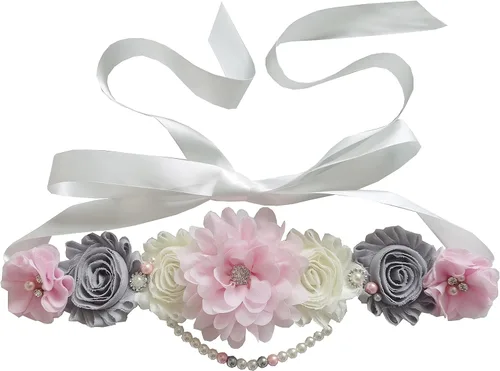 Vista 8 de Faja de maternidad de perlas únicas para revelación de género de baby shower