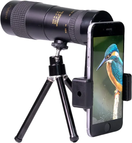 Vista 4 de Telescopio monocular 4K 10-11.811x1.575 in Super Teleobjetivo zoom monocular con trípode para smartphone