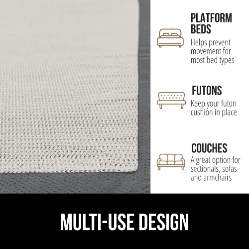 Vista 5 de Gorilla Grip - Original almohadilla antideslizante para colchón, ayuda a evitar que la cama y el somier se deslicen, el cojín funciona en sofá