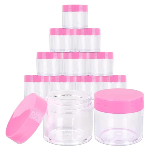 Vista 29 de Beauticom 1.06 oz/1.0 fl oz (1 fl. oz.) Tarros de plástico transparente de doble pared a prueba de fugas con tapas superiores planas para cremas