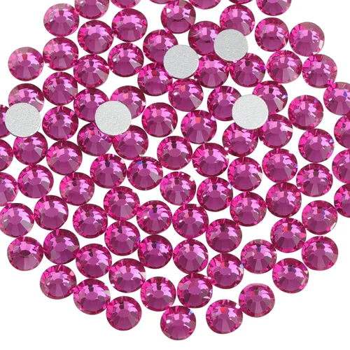 Vista 34 de Beadsland 288 diamantes de imitación de cristal con parte trasera plana, gemas redondas para arte de uñas y manualidades, pegamento, topacio, SS30