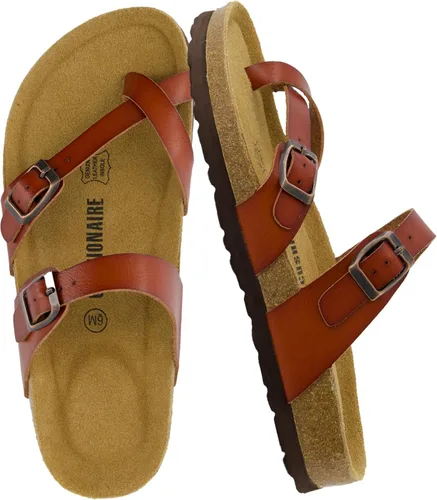 Vista 17 de CUSHIONAIRE Luna - Sandalias con plantilla de corcho para mujer con correas Negro