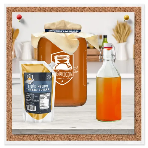 Vista 5 de Fermentaholics Jarabe de azúcar invertido líquido, ideal para fermentación, hornear, edulcorar, hacer dulces, helado, 20 onzas líquidas, seltzer