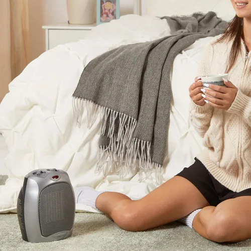 Vista 7 de Amazon Basics Calentador de espacio de cerámica, solución de calefacción portátil para interiores, con protección contra sobrecalentamiento