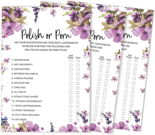 Vista 12 de Paquete de 50 tarjetas florales de Whats On Your Phone Bridal Shower Juego de despedida de soltera