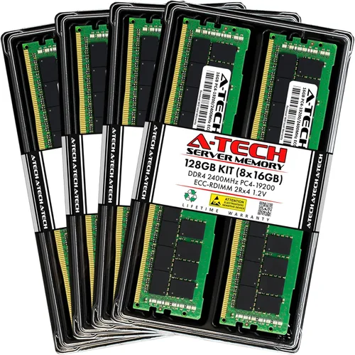 Vista 177 de A-Tech 4GB DDR4 2133MHz PC4-17000 ECC RDIMM 1Rx8 Single Rank 1.2V ECC Registered DIMM de 288 pines Módulo de actualización de memoria RAM