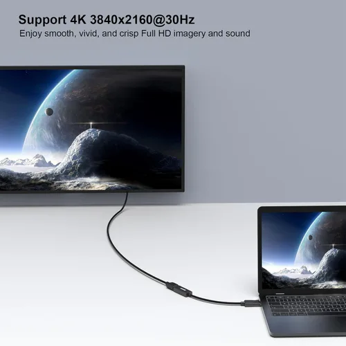 Vista 5 de BENFEI Adaptador de pantalla DisplayPort 4K a HDMI, DP 1.2 de una sola dirección, adaptador de pantalla DP chapado en oro a HDMI compatible