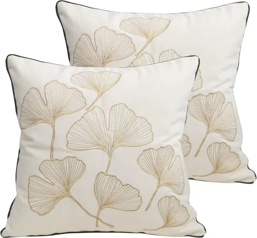 Vista 10 de Fundas de almohada con bordado de girasoles de 18 x 18 pulgadas, 4 fundas de cojín decorativas florales 100% algodón, decoración del hogar, flores