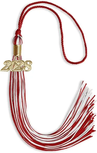 Vista 14 de Endea Graduation - Borla de doble color mixto con fecha dorada (negro/dorado antiguo, 2021)