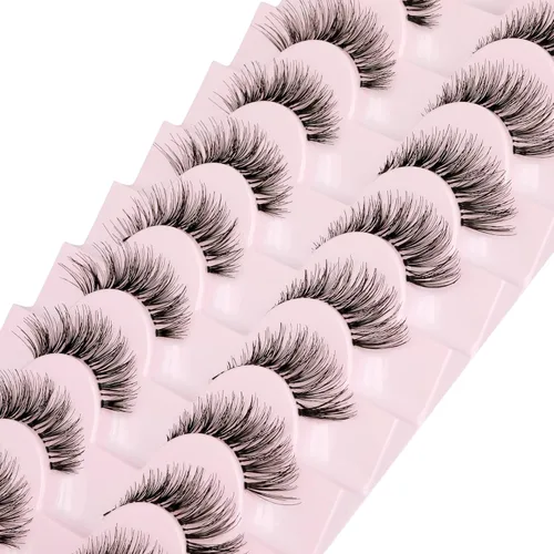 Vista 8 de JIMIRE 160 piezas de pestañas autoadhesivas de aspecto natural, 9-14 mm, racimos de pestañas pre-pegadas, sin necesidad de pegamento, pestañas